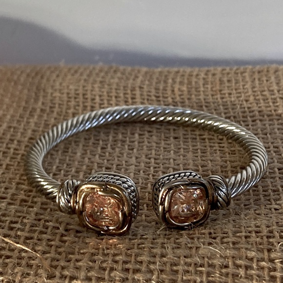 Juvell Two-Tone Yellow Citrine Twisted Cable Bracelet - Picture 7 of 12